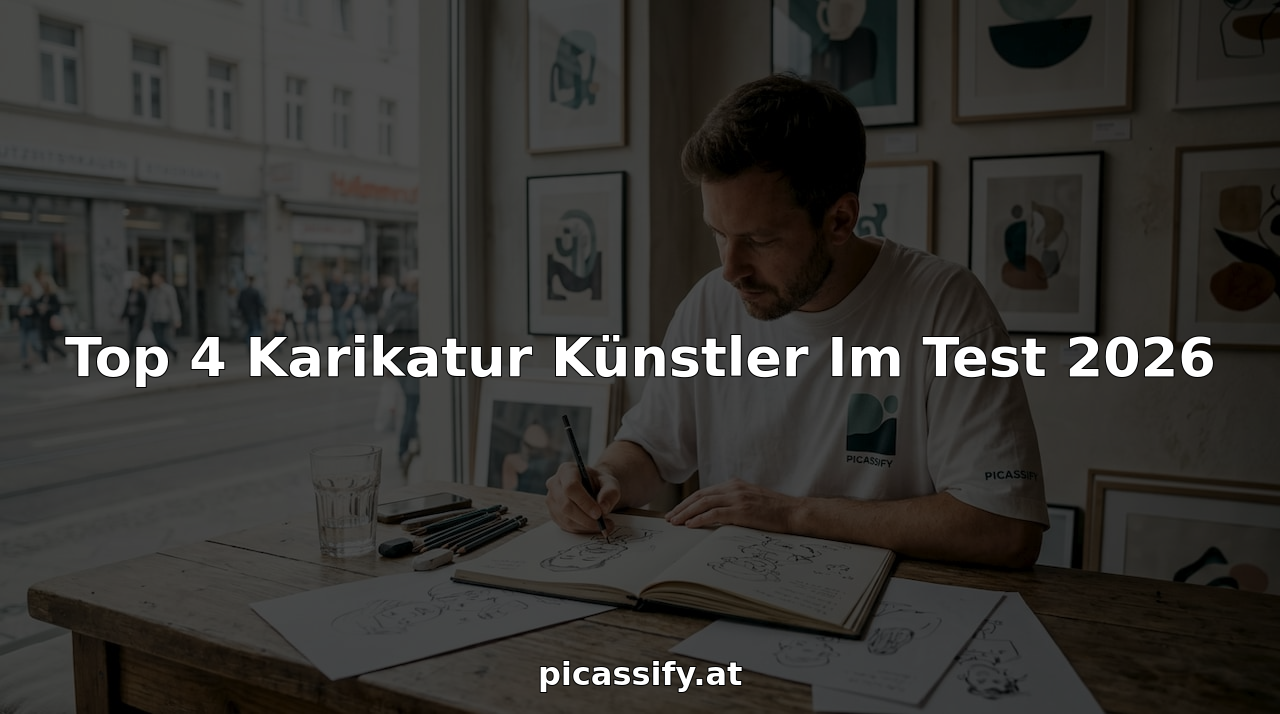 Mit voller Konzentration widmet sich der Karikaturist seiner neuesten Zeichnung in seinem Atelier.