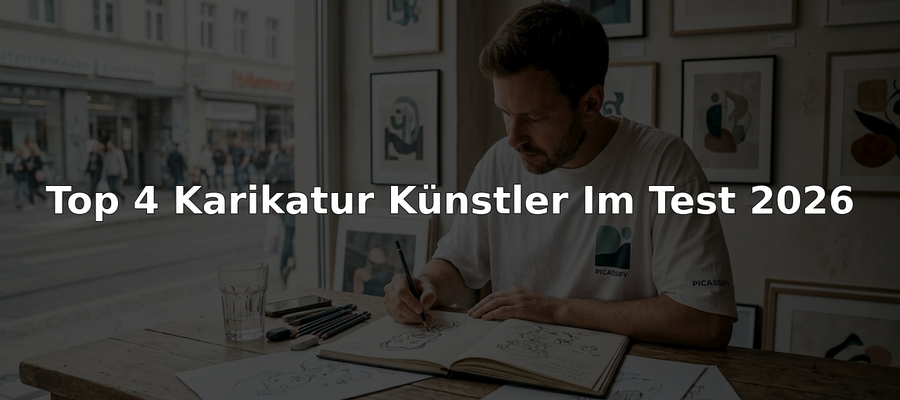Mit voller Konzentration widmet sich der Karikaturist seiner neuesten Zeichnung in seinem Atelier.