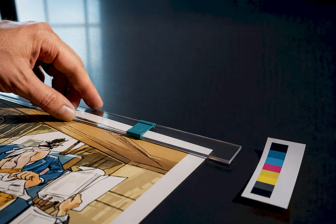 Karikaturdruck mit Beschnittzugabe und Farbproof
